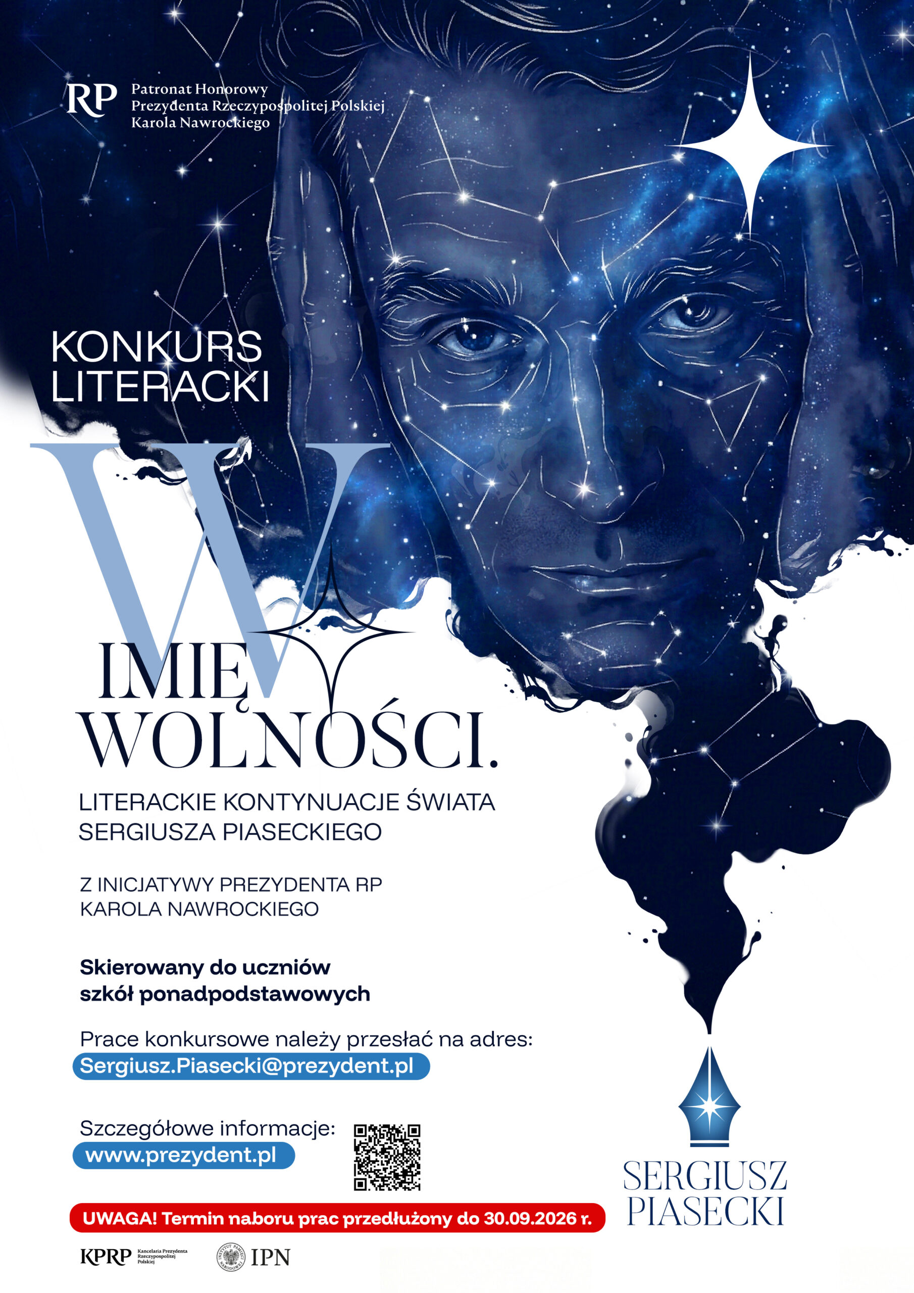 Do 30 IX 2026 – Nabór prac do Konkursu „W imię wolności. Literackie kontynuacje świata Sergiusza Piaseckiego”